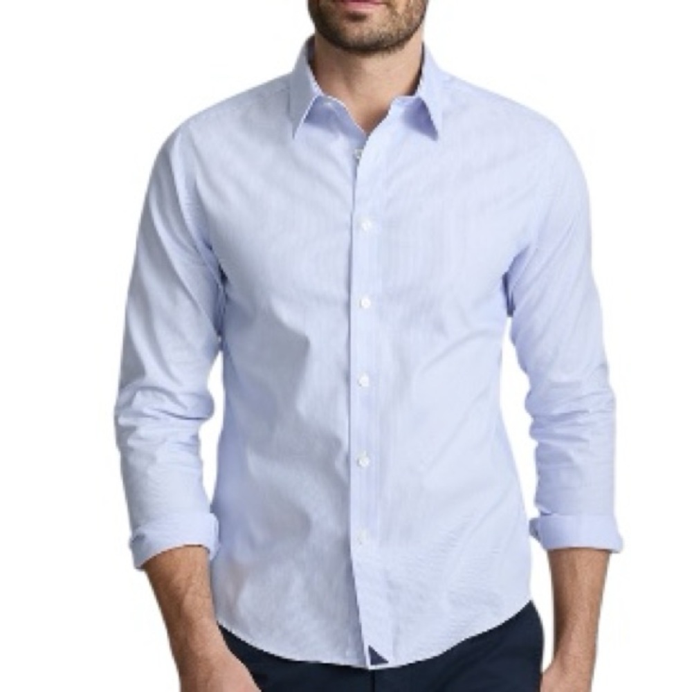 UNTUCKit Classic Blue Striped Men's Wrinkle Free Shirt 100% Cotton Size XXL